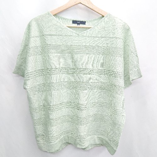 ◇ ⊂ laf… 薄手 半袖 サマーニット サイズ1S ライトグリーン系 レディース メンズ E 【中古】