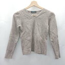 ◇ ⊂ UNITED ARROWS ユナイテッドアローズ リブ ウール100% 長袖 ニット サイズ表記なし ブラウン系 レディース E 【中古】