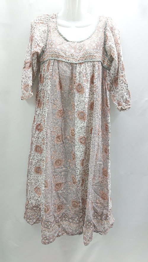 ◇ ⊂ Another Edition アナザーエディション 花柄シフォン 長袖 ロング ワンピース サイズ表記なし ピンク系 レディース E 【中古】