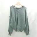 ◇ ⊇ apres jour mignon ダメージ加工 アシンメトリー 長袖 ニットカーディガン サイズF ブルー系 レディース E 【中古】
