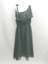 ◇ ⊂ MERLOT メルロー ドット柄 フリル ロング キャミワンピース サイズ表記なし ブラック レディース E 【中古】