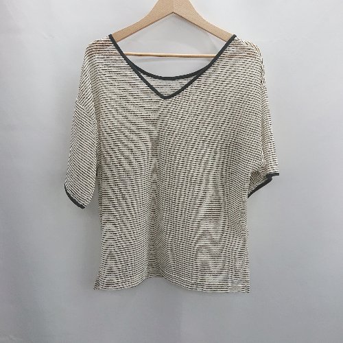 ◇ ⊂Φ◎●未使用● CIAOPANIC TYPY ボーダー柄 半袖 カットソー サイズONE ブラック ホワイト レディ－ス E 【中古】