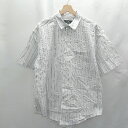 ◇ ⊂ MONO-MART モノマート ストライプ柄 半袖 シャツ サイズM ブルー系 メンズ E 【中古】(4)