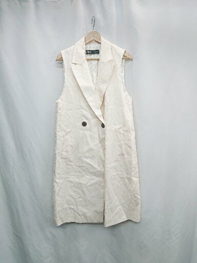 ◇ ⊂ ZARA ザラ ノースリーブ ジャケット サイズS アイボリー レディース E 【中古】 ◇ ⊂ ZARA ザラ ノースリーブ ジャケット サイズS アイボリー レディース E 【中古】