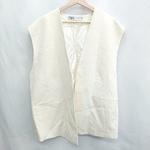 ◇ ⊂ ZARA ザラ ノースリーブ ジャケット サイズM~L アイボリー レディース E 【中古】 ◇ ⊂ ZARA ザラ ノースリーブ ジャケット サイズM~L アイボリー レディース E 【中古】