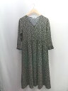 ◇ Θ AMERICAN HOLIC アメリカン ホリック 花柄 長袖 ロング ワンピース サイズM ブラック レディース E 【中古】