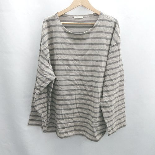 ◇ ⊇ WYM LIDNM ウィム バイ リドム ボーダー柄 長袖 プルオーバー ロングTシャツ サイズM カーキ グレー メンズ E 【中古】 ◇ ⊇ WYM LIDNM ウィム バイ リドム ボーダー柄 長袖 プルオーバー ロングTシャツ サイズM カーキ グレー メンズ E 【中古】