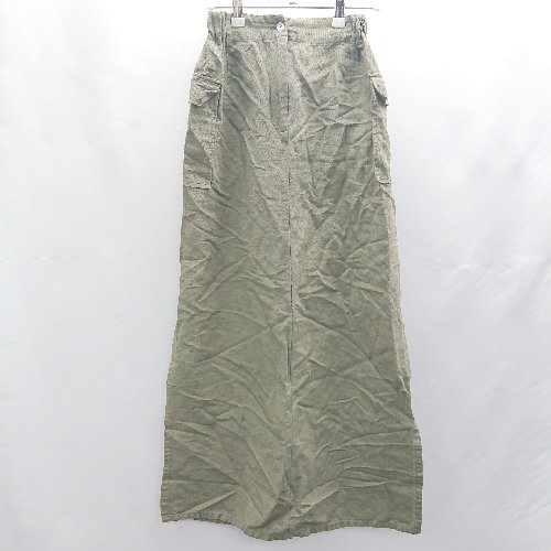 ◇ Θ Richard Malcolm バックウエストゴム サイドスリット ロング 三角形 スカート サイズ 12 カーキ系 レディース E 【中古】