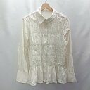 ◇ ◎●未使用●Θ H&M エイチアンドエム 裾フリル 長袖 ブラウス カットソー シャツ サイズ M ホワイト系 レディース E 【中古】(4)