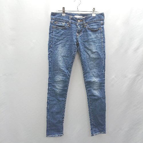 ◇ Θ AZUL BY MOUSSY コットン系 ストレッチ素材 スリムタイプ デニムパンツ ジーンズ サイズ25 ブルー系 レディース E 【中古】 ◇ Θ AZUL BY MOUSSY コットン系 ストレッチ素材 スリムタイプ デニムパンツ ジーンズ サイズ25 ブルー系 レディース E 【中古】