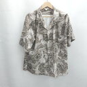 ◇ ⊂ MOUSSY マウジー 総柄 半袖 シャツ サイズF グレー系 メンズ E 【中古】(4)