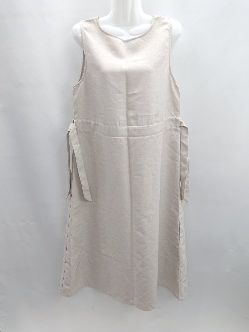 ◇ ⊂ merlot メルロー ウエストドロスト ノースリーブ ロング ワンピース サイズ表記なし ベージュ レディース E 【中古】