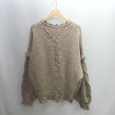 ◇ ⊇ apres jour mignon 長袖 カーディガン サイズLL キャメル系 レディース E 【中古】