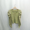 ◇ ⊇◎●未使用● GLAMOROUS GARDEN グラマラスガーデン パフスリーブ 長袖 ニット サイズFREE グリーン レディース E 【中古】
