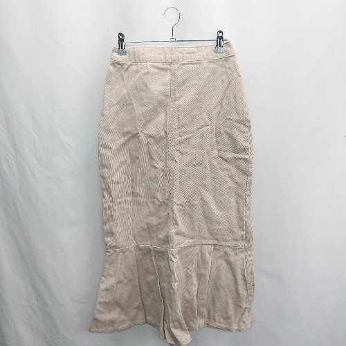 ◇ Θ◎●未使用● moment＋ コットン100% ロング マーメイド デニムスカート サイズM ベージュ レディース E 【中古】