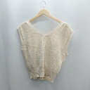 ◇ ⊂ w closet ダブルクローゼット 袖なし ベスト サイズF ベージュ レディース E 【中古】(4)