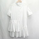 ◇ ⊂ Narcissus ナルシス シャツフリル 半袖 ミニ丈 ワンピース サイズF ホワイト系 レディース E 【中古】