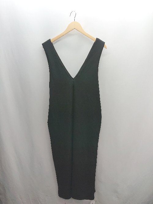 ◇ ⊂◎●未使用● La-gemme ラジェム サロペット風 ロング ワンピース サイズL ブラック レディース E 【中古】