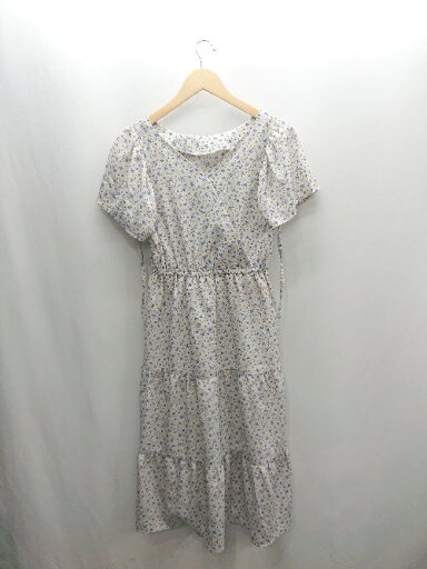 ◇ ⊂ OLIVE des OLIVE オリーブ デ オリーブ 花柄 半袖 ロング ワンピース サイズF ベージュ ブルー レディース E 【中古】 ◇ ⊂ OLIVE des OLIVE オリーブ デ オリーブ 花柄 半袖 ロング ワンピース サイズF ベージュ ブルー レディース E 【中古】