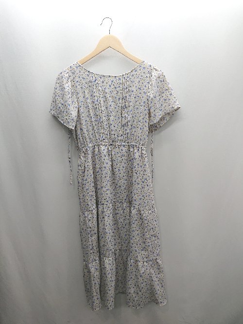 ◇ ⊂ OLIVE des OLIVE オリーブ デ オリーブ 花柄 半袖 ロング ワンピース サイズF ベージュ ブルー レディース E 【中古】