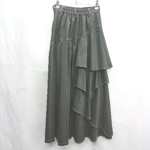 ◇ Θ PAGEBOY ページボーイ 後ろウエストゴム フレア ロング丈 スカート サイズF ブラック レディース E 【中古】