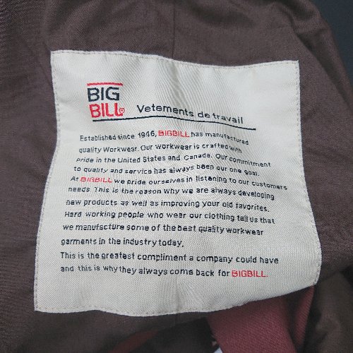 ◇ Θ BIG BILL ビッグビル オーバーオール サイズ1 テラコッタ系 メンズ E 【中古】