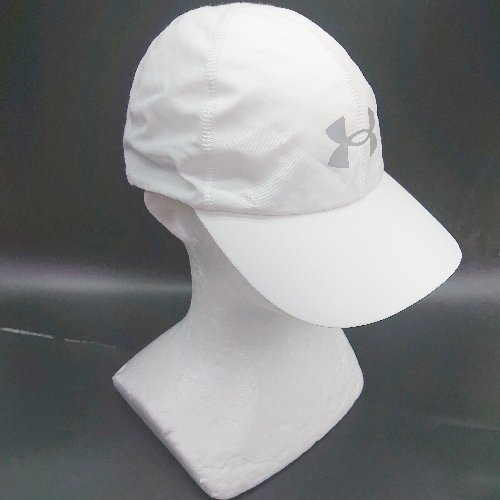 ◇ ΦΘ UNDER ARMOUR シアー素材 キッズ 子供 キャップ 帽子 野球帽 ホワイト サイズ 100 メンズ レディース E 【中古】