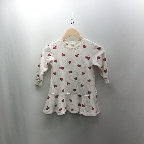 ◇ ⊇ gelato pique ジェラートピケ キッズ ハート柄 長袖 ロング ワンピース サイズXS ホワイト レッド レディース E 【中古】 ◇ ⊇ gelato pique ジェラートピケ キッズ ハート柄 長袖 ロング ワンピース サイズXS ホワイト レッド レディース E 【中古】
