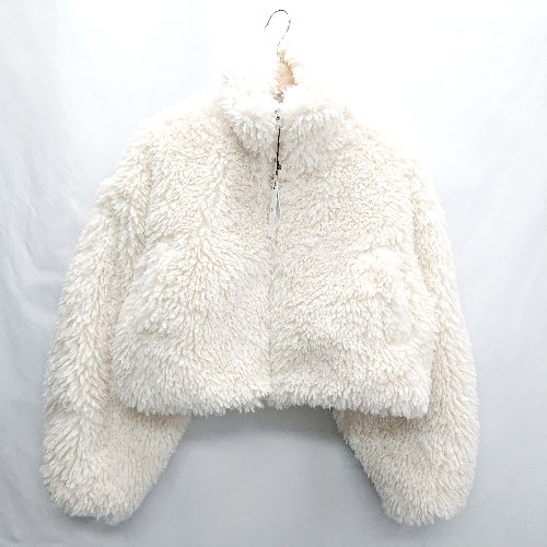 ■ ⊇ ◎ ●未使用● GRL グレイル エコファー 長袖 ブルゾン サイズF ホワイト レディース E 【中古】