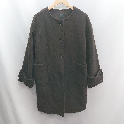 ■ ⊇ Spick & Span スピック アンド スパン 長袖 ノーカラコート サイズMS ブラウン レディース E 【中古】