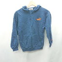 ◇ ⊇ PUMA プーマ ロゴ刺繍 キッズ 長袖 スウェットトレーナー サイズ140 ブルー系 メンズ E 【中古】