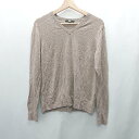◇ ⊇ UNIQLO ユニクロ Vネック 長袖 ニット セーター サイズL ブラウン系 レディース E 【中古】|詳細画像