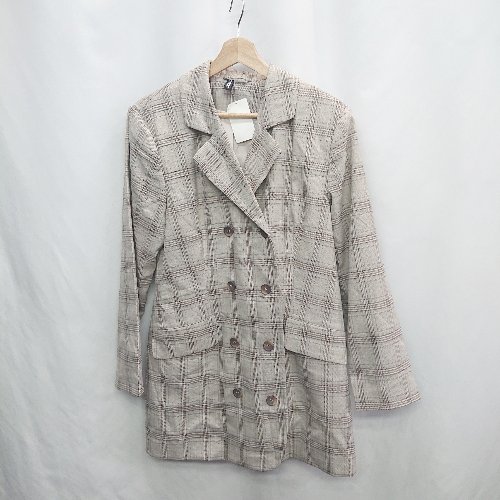 ◇ ⊇◎●未使用● H&M エイチアンドエム チェック柄 長袖 ロングジャケット サイズM ブラウン レディース E 【中古】 ◇ ⊇◎●未使用● H&M エイチアンドエム チェック柄 長袖 ロングジャケット サイズM ブラウン レディース E 【中古】
