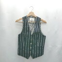 ◇ ΦΘ ADAM シルク ボーダー スター刺繡 ノースリーブ ベスト ジレ サイズ 表記なし ネイビー系 レディース E 【中古】