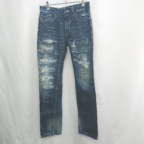 ◇ Θ CAV-000 キャブゼロゼロゼロ ダメージ加工 デニムパンツ サイズ44 ブルー系 メンズ E 【中古】