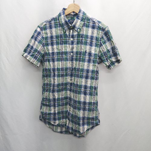 ◇ ⊂ ◎ Φ POLO RALPH LAUREN チェック柄 半袖 シャツ サイズSP グリーン ネイビー ベージュ メンズ E 【中古】 ◇ ⊂ ◎ Φ POLO RALPH LAUREN チェック柄 半袖 シャツ サイズSP グリーン ネイビー ベージュ メンズ E 【中古】