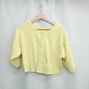 ◇ ⊂ w closet ダブルクローゼット 七分袖 カーディガン サイズF イエロー系 レディース E 【中古】(4)