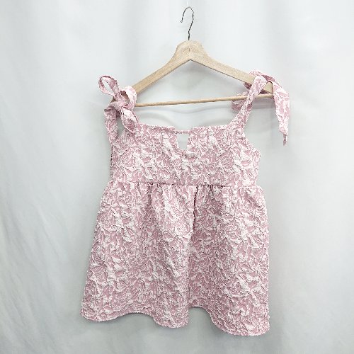 ◇ ⊂ JUNOAH ジュノア 総柄 サロペット風 ビスチェ サイズM ピンク系 レディース E 【中古】 ◇ ⊂ JUNOAH ジュノア 総柄 サロペット風 ビスチェ サイズM ピンク系 レディース E 【中古】