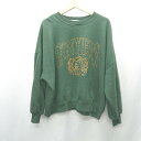◇ ⊇ continuer de NICE CLAUP 裏起毛 長袖 トレーナー サイズF ダークグリーン レディース E 【中古】(4)