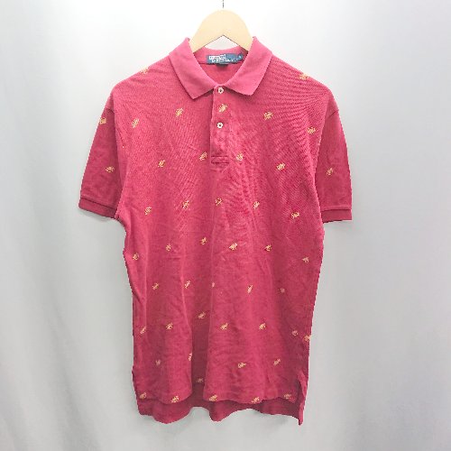 ◇ ⊂ POLO RALPH LAUREN ポロ ラルフローレン カニ 半袖 ポロシャツ サイズS レッド系 メンズ E 【中古】