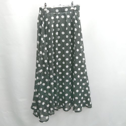 ◇ Θ GRL グレイル バックウエストゴム ドット 水玉 ロング フレア スカート サイズ M ブラック系 レディース E 【中古】