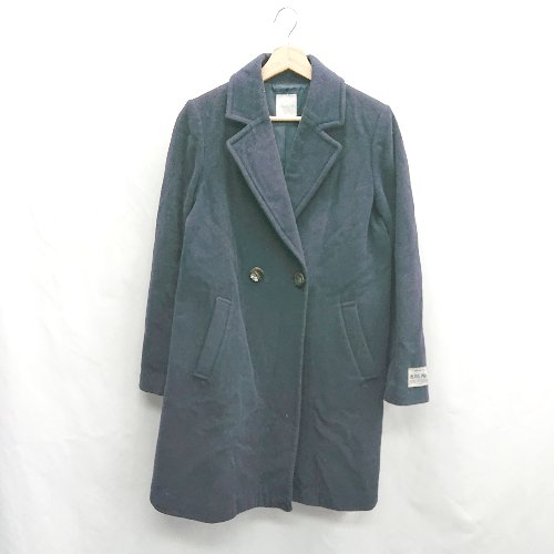 ◇ ⊇ OPAQUE.CLIP オペークドットクリップ ウール混 長袖 コート サイズL ネイビー レディース E 【中古】