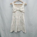 ◇ ⊂ Ank Rouge アンクルージュ 花柄 レース ノースリーブ ミニ ワンピース サイズM ホワイト ベージュ レディース E 【中古】