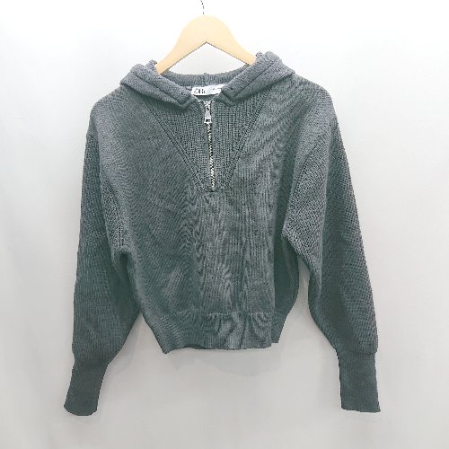 ◇ ⊇ ZARA ザラ 長袖 ニット サイズL グレー系 レディース E 【中古】