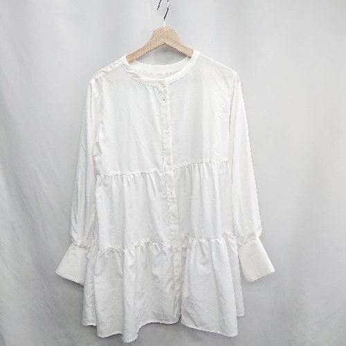 ◇ ⊂ w closet ダブルクローゼット 長袖 チュニック サイズF ホワイト レディース E 【中古】 ◇ ⊂ w closet ダブルクローゼット 長袖 チュニック サイズF ホワイト レディース E 【中古】
