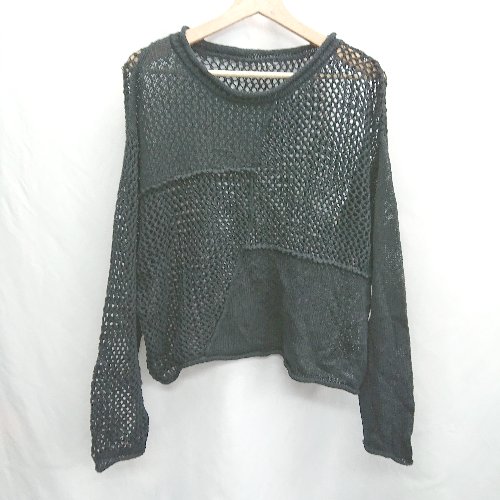 ◇ ⊇ naena メッシュ 長袖 ニット サイズF ブラック レディース E 【中古】 ◇ ⊇ naena メッシュ 長袖 ニット サイズF ブラック レディース E 【中古】