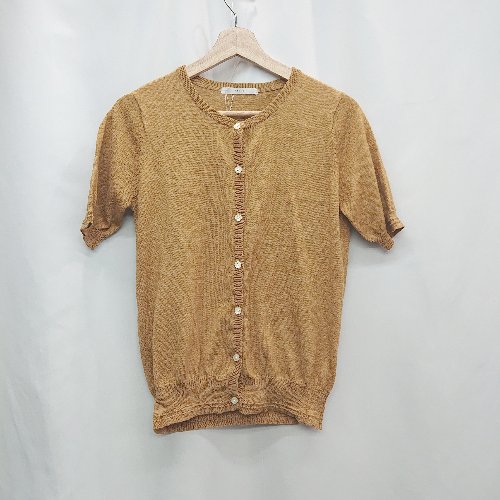 ◇ ⊇ ◎●未使用● PAR ICHI 半袖 ニット サイズF キャメル レディース E 【中古】