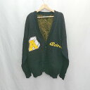 ◇ ⊇ AVIREX アヴィレックス サークルロゴ 長袖 カーディガン サイズL ブラック系 メンズ E 【中古】