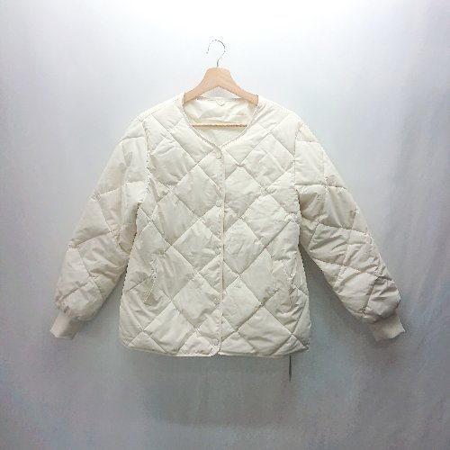 ◇ ⊇ ◎ ●未使用● by LEGNA バイレグナ Vネック 長袖 キルティングジャケット サイズM ホワイト系 レディース E 【中古】 ◇ ⊇ ◎ ●未使用● by LEGNA バイレグナ Vネック 長袖 キルティングジャケット サイズM ホワイト系 レディース E 【中古】