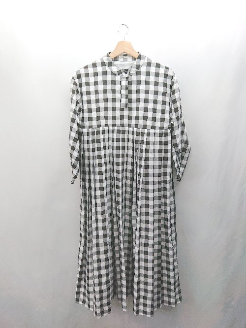 ◇ ⊇ and R アンドアール 総柄 長袖 膝下丈 ワンピース サイズM ブラック系 レディース E 【中古】